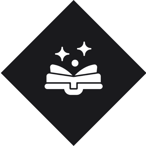 Open book with stars icon.