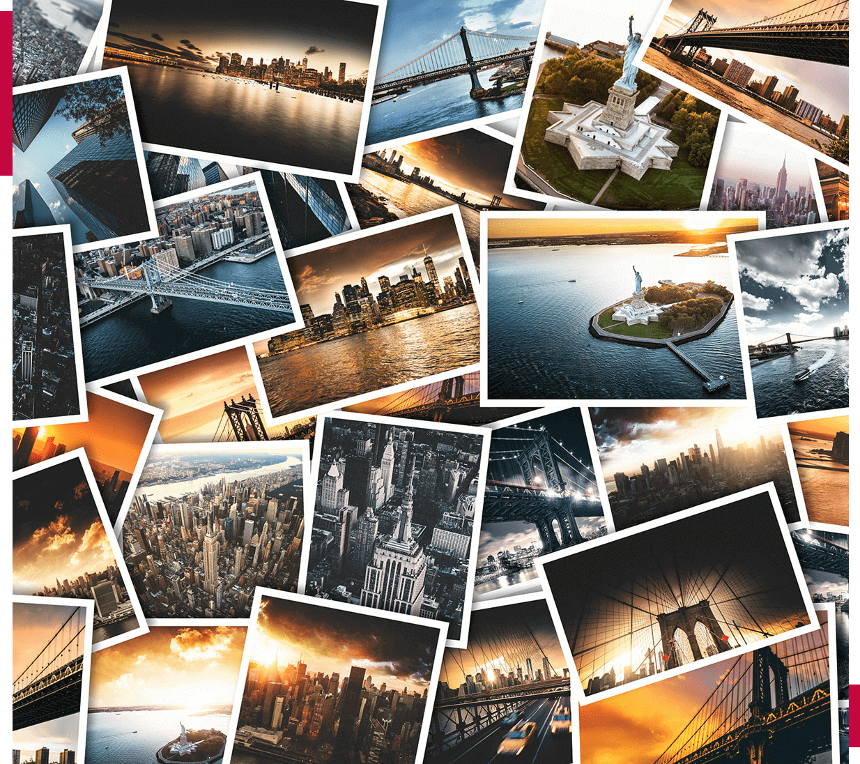 Collage of New York City landmarks and skyline.